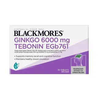 Blackmores澳佳宝 银杏精华健脑片 30粒 Ginkgo 6000mg