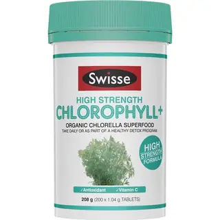 Swisse 高浓度叶绿素片 200粒 健康排毒 High Strength Chlorophyll+