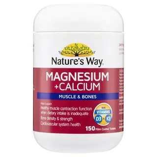 Nature Way 钙镁片 150粒 钙+维D+维K高级配方 支持肌肉骨骼健康 Magnesium + Calcium