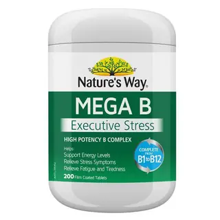 Nature's Way B族维生素 200粒 减轻压力 缓解紧张情绪 Mega B