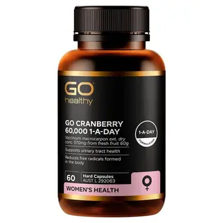 GO Healthy 蔓越莓精华 高剂量60000+ 60粒 泌尿道支持 Cranberry