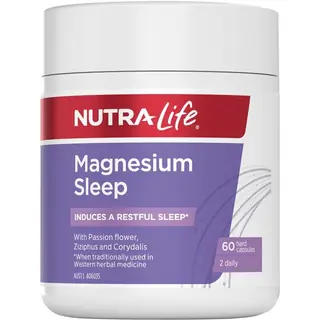 Nutra-Life纽乐 镁助眠胶囊 60粒 睡眠片 改善睡眠 天然助眠 Magnesium Sleep